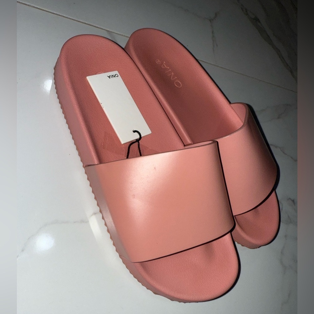 ONIA Women's Pink Slide Sandals Size 10 - Picture 2 of 5